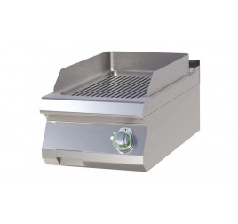 1 zónás RedFox asztali elektromos rostlap bordázott, krómozott sütőfelülettel